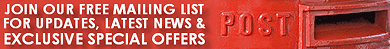 join our mailing list for exclusive special offers