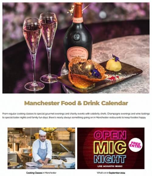 Manchester Food & Drink calendar